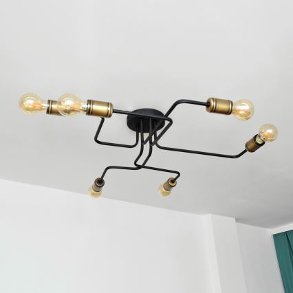 LED Ant pagrindo montuojamas sietynas TUBE 6xE27/15W/230V
