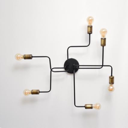 LED Ant pagrindo montuojamas sietynas TUBE 6xE27/15W/230V