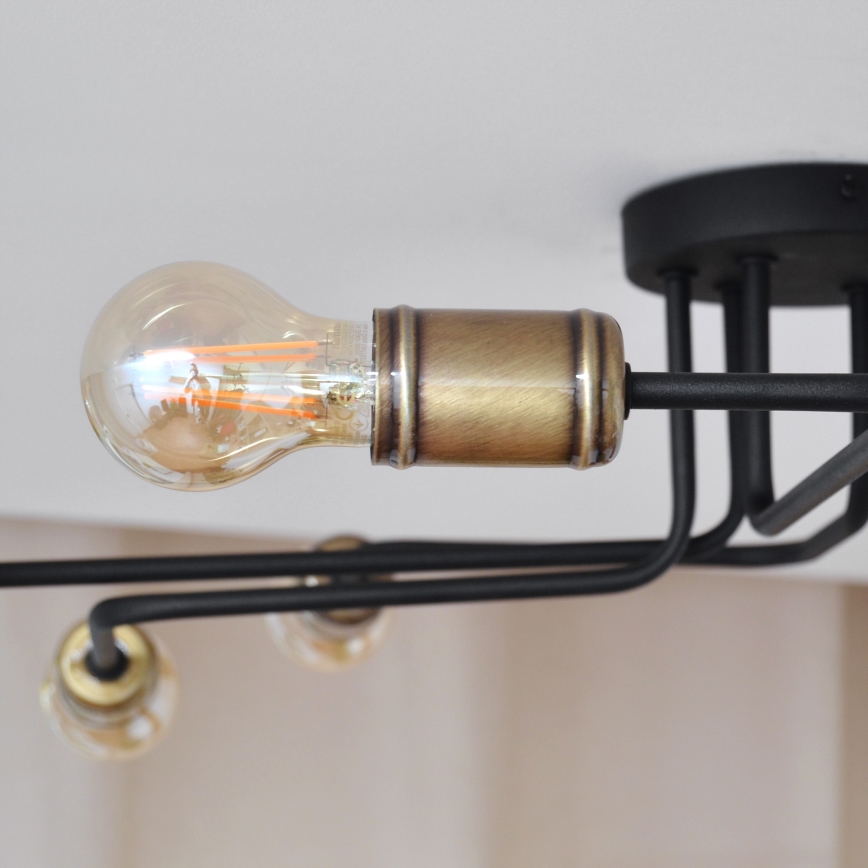 LED Ant pagrindo montuojamas sietynas TUBE 6xE27/15W/230V