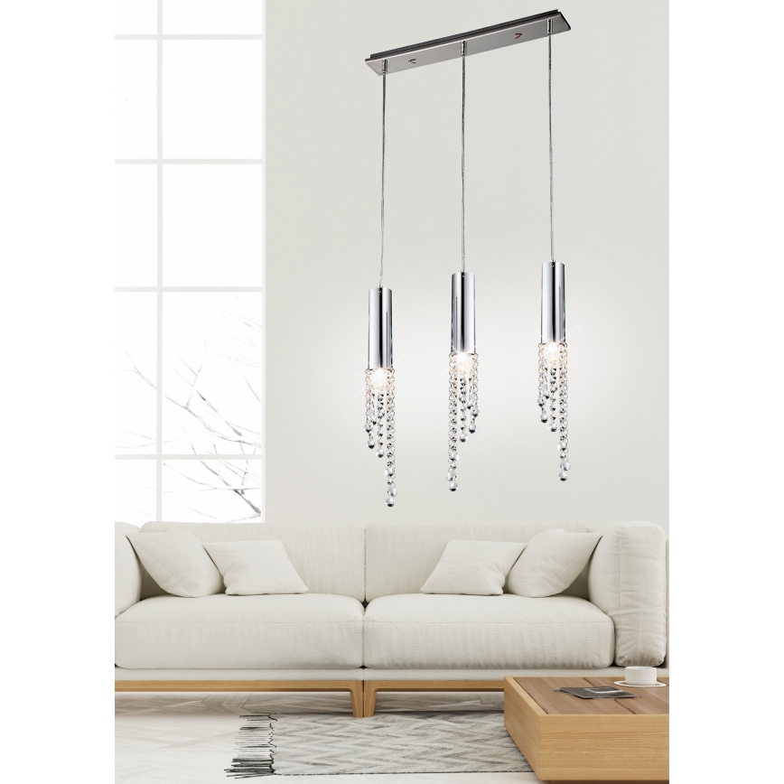 LED Ant virvės kabinamas lubinis šviestuvas DUERO 3xLED/3W/230V
