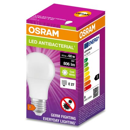 LED Antibakterinė lemputė A60 E27/8,5W/230V 4000K - Osram