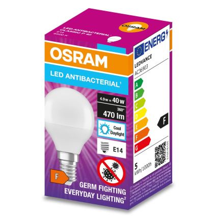 LED Antibakterinė lemputė P40 E14/4,9W/230V 6500K - Osram