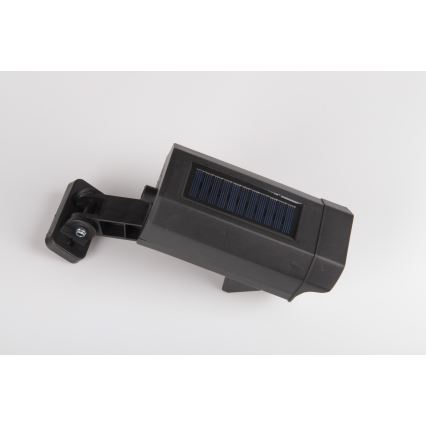LED Apsaugos kameros maketas su jutikliu ir su saulės baterija LED/5W/5,5V 800 mAh IP65 + nuotolinio valdymo pultas