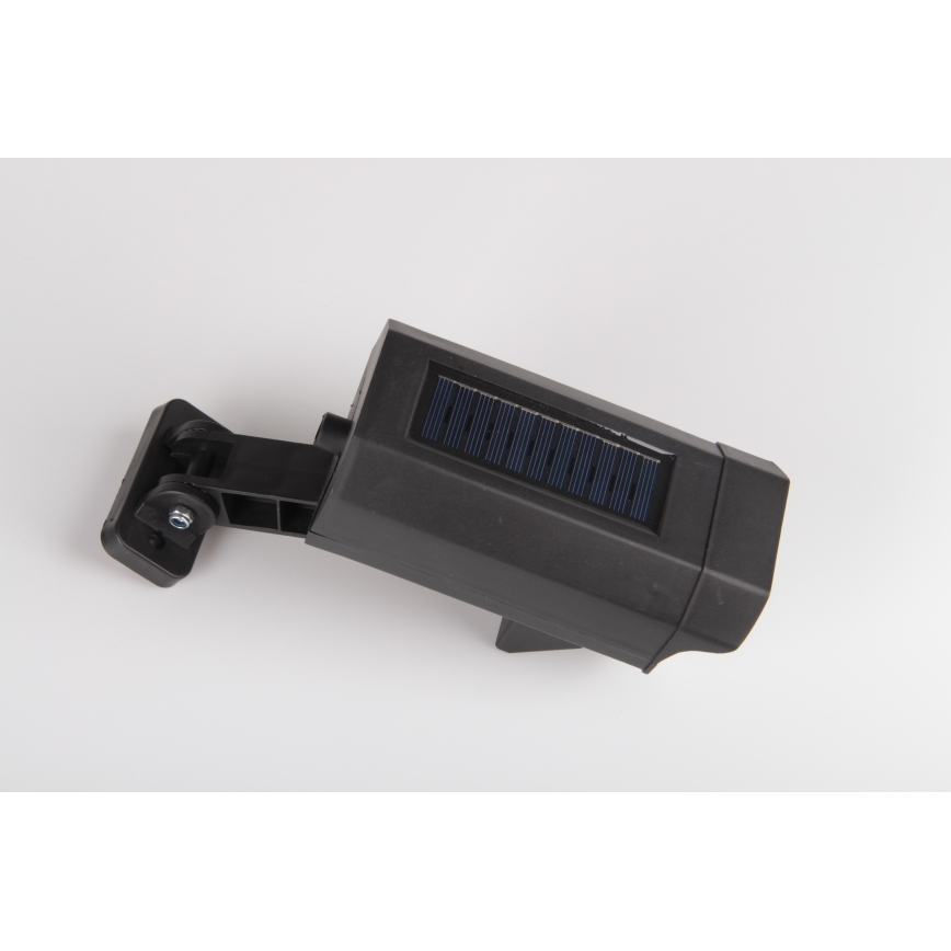 LED Apsaugos kameros maketas su jutikliu ir su saulės baterija LED/5W/5,5V 800 mAh IP65 + nuotolinio valdymo pultas