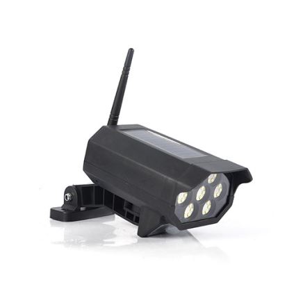 LED Apsaugos kameros maketas su jutikliu ir su saulės baterija LED/5W/5,5V 800 mAh IP65 + nuotolinio valdymo pultas