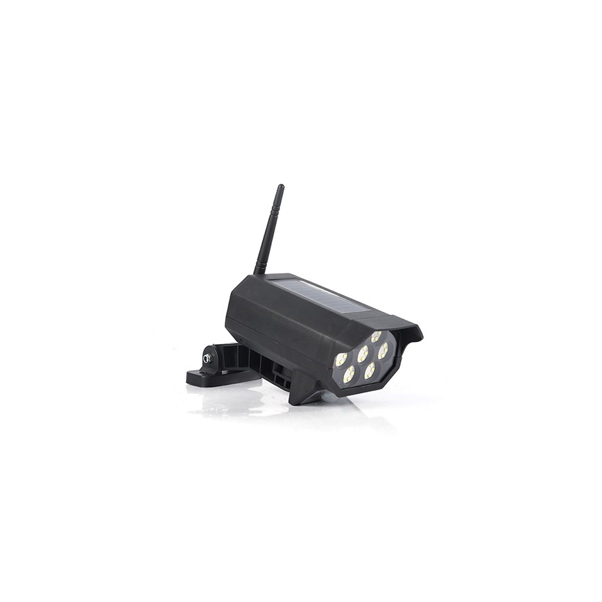 LED Apsaugos kameros maketas su jutikliu ir su saulės baterija LED/5W/5,5V 800 mAh IP65 + nuotolinio valdymo pultas