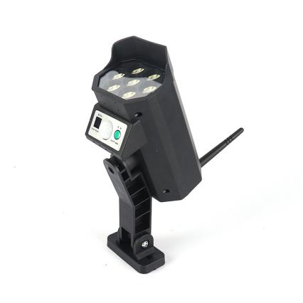 LED Apsaugos kameros maketas su jutikliu ir su saulės baterija LED/5W/5,5V 800 mAh IP65 + nuotolinio valdymo pultas