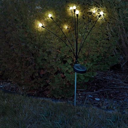 LED apšvietimas, įkraunamas saulės energija FIORINI 8xLED/1,2V 600 mAh IP44 juoda