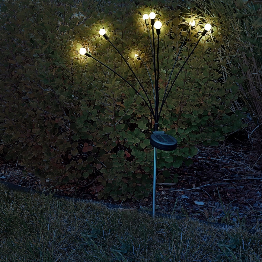 LED apšvietimas, įkraunamas saulės energija FIORINI 8xLED/1,2V 600 mAh IP44 juoda