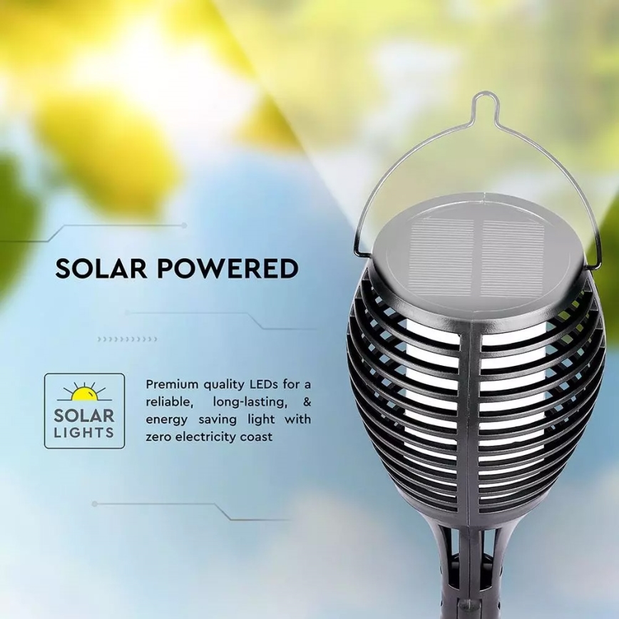 LED apšvietimas, įkraunamas saulės energija FLAME 4in1 1xLED/0,45W/3,7V IP44 500 mAh