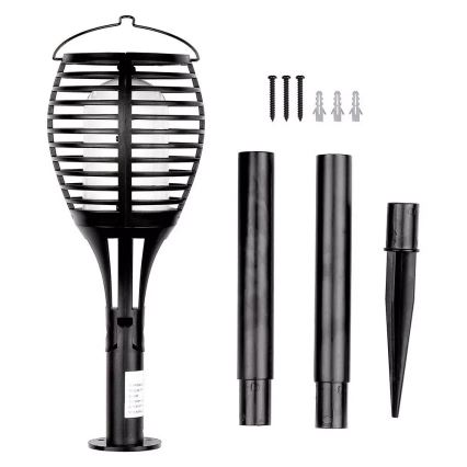 LED apšvietimas, įkraunamas saulės energija FLAME 4in1 1xLED/0,45W/3,7V IP44 500 mAh