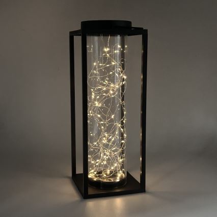 LED apšvietimas, įkraunamas saulės energija GLAMOUR LED/1,2V 600 mAh IP44 juoda