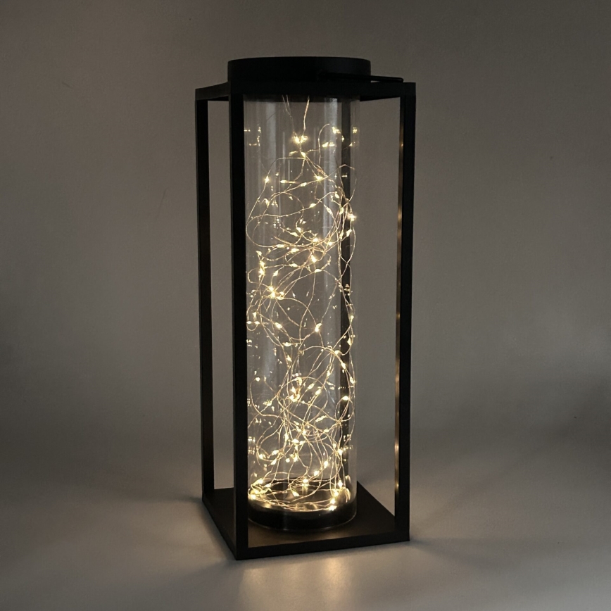 LED apšvietimas, įkraunamas saulės energija GLAMOUR LED/1,2V 600 mAh IP44 juoda