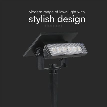 LED apšvietimas, įkraunamas saulės energija 2in1 LED/0,9W/3,7V 3000K IP65 1200 mAh juoda