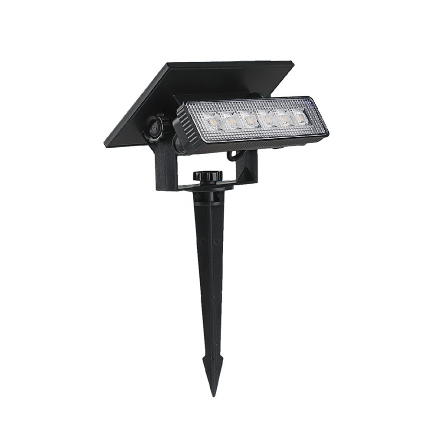 LED apšvietimas, įkraunamas saulės energija LED/0,9W/3,7V 3000K IP65 juoda