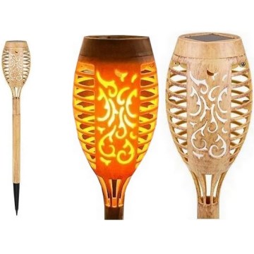 LED apšvietimas, įkraunamas saulės energija MINISPARK BAMBOO LED/1,8W/5,5V IP44 smėlio spalva