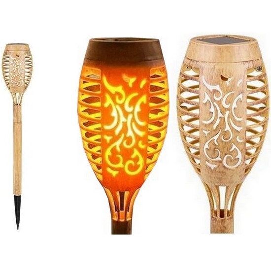 LED apšvietimas, įkraunamas saulės energija MINISPARK BAMBOO LED/1,8W/5,5V IP44 smėlio spalva