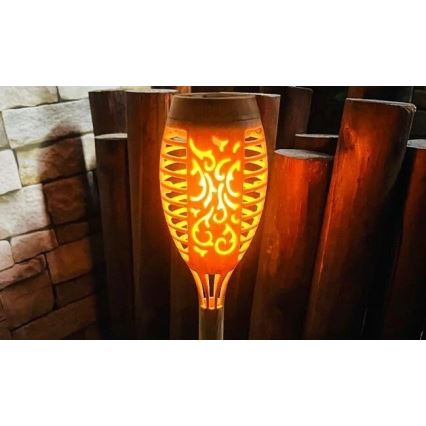 LED apšvietimas, įkraunamas saulės energija MINISPARK BAMBOO LED/1,8W/5,5V IP44 smėlio spalva