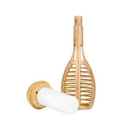 LED apšvietimas, įkraunamas saulės energija MINISPARK BAMBOO LED/1,8W/5,5V IP44 smėlio spalva