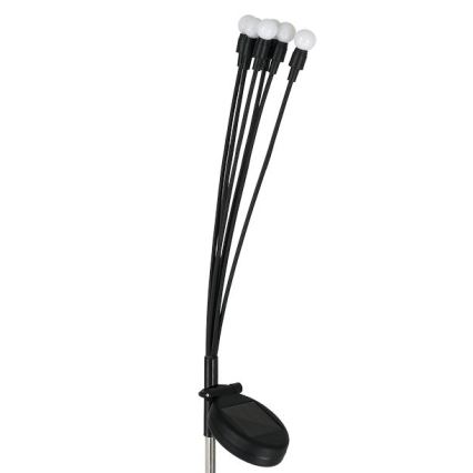 LED apšvietimas, įkraunamas saulės energija MULTI LED/0,06W/1,2V 150 mAh IP44 juoda