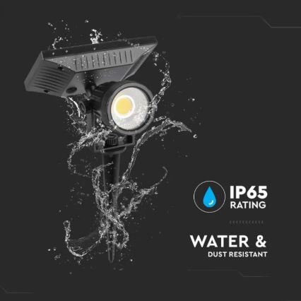 LED apšvietimas, įkraunamas saulės energija SPIKE LED/2W/5,5V IP65 4000K 1200 mAh