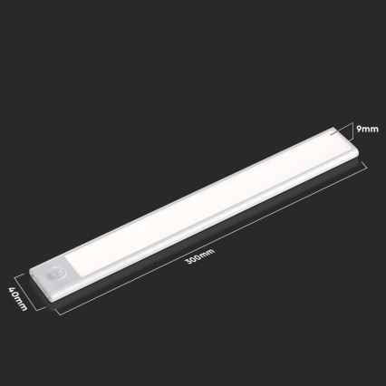 LED Apšvietimas po virtuvės spintele su jutikliu LED/1,5W/5V 4000K