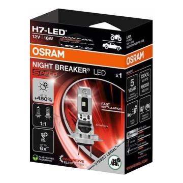LED automobilinė lemputė NIGHT BREAKER SPEED H7 PX26d/16W/12V 6000K - Osram
