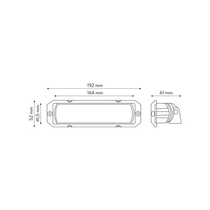 LED automobilinis taškinis šviestuvas DUO BLACK LED/32W/9-36V IP69 6000K stačiakampio formos