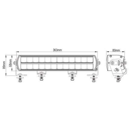 LED Automobilių šviesos rampa BLACK OFF ROAD LED/120W/9-36V IP69 6000K