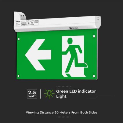 LED avarinė lemputė EMERGENCY EXIT LED/2,5W/230V 4in1 6000K