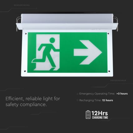 LED Avarinė lemputė EMERGENCY EXIT SAMSUNG CHIP LED/2W/230V 6000K