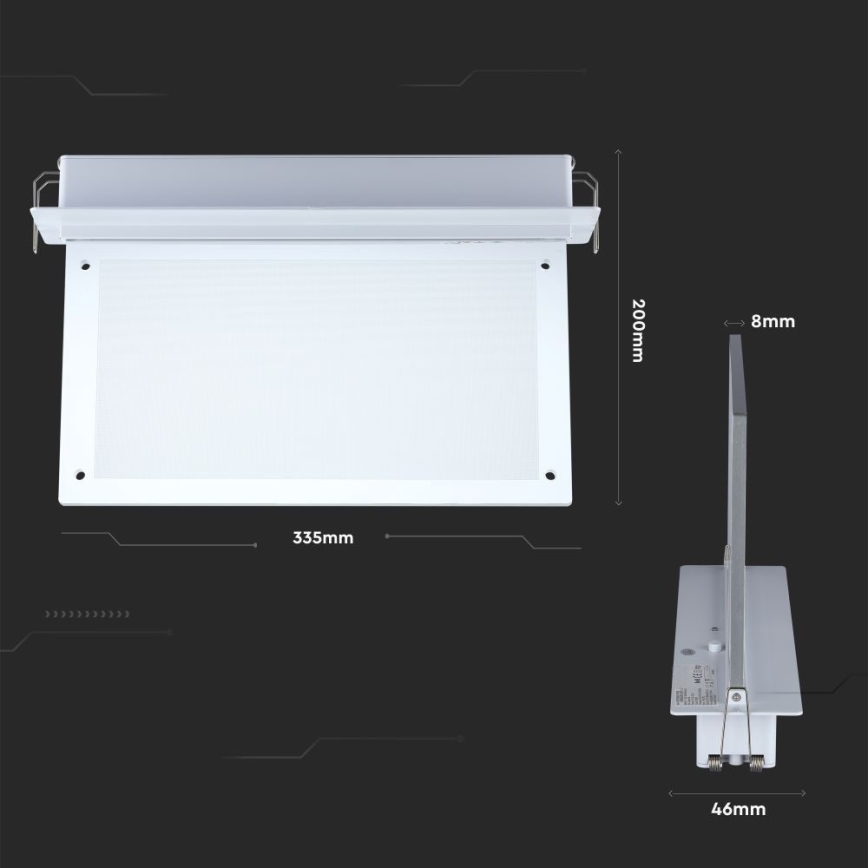 LED Avarinė lemputė EMERGENCY EXIT SAMSUNG CHIP LED/2W/230V 6000K