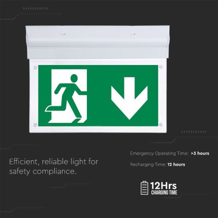 LED Avarinė lemputė EMERGENCY EXIT SAMSUNG CHIP LED/2W/230V 6000K