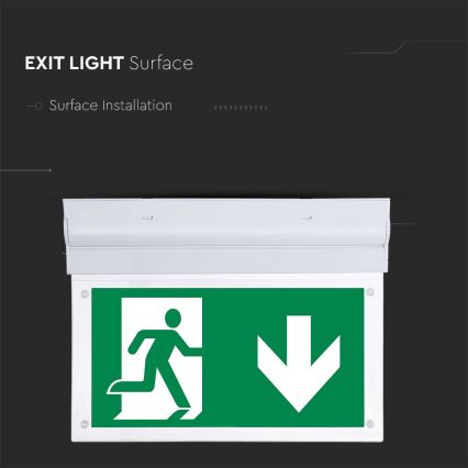 LED Avarinė lemputė EMERGENCY EXIT SAMSUNG CHIP LED/2W/230V 6000K