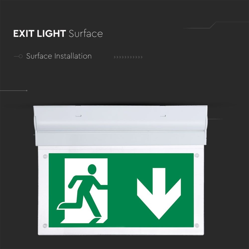 LED Avarinė lemputė EMERGENCY EXIT SAMSUNG CHIP LED/2W/230V 6000K