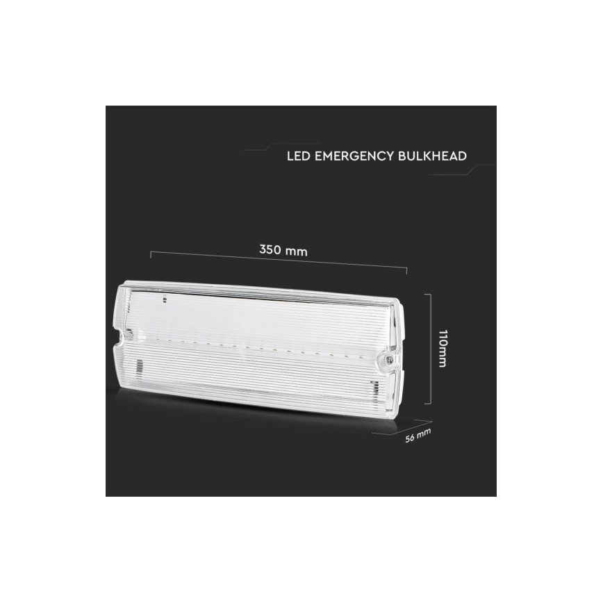 LED avarinė lemputė EMERGENCY EXIT LED/3W/230V 6400K IP65