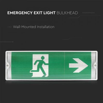 LED avarinis šviestuvas EMERGENCY EXIT LED/3W/230V IP65 6000K 1200mAh