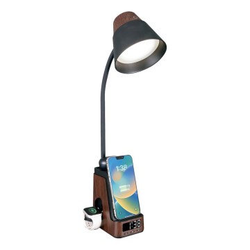 LED+CCT dimeriuojama stalinė lempa su belaidžiu QI įkrovimu IDEAL LED/8W/230V 2700/4000/5000K ruda
