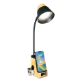 LED+CCT Reguliuojamas stalinis šviestuvas su belaidžiu QI įkrovimu IDEAL LED/8W/230V 2700/4000/5000K smėlio spalvos