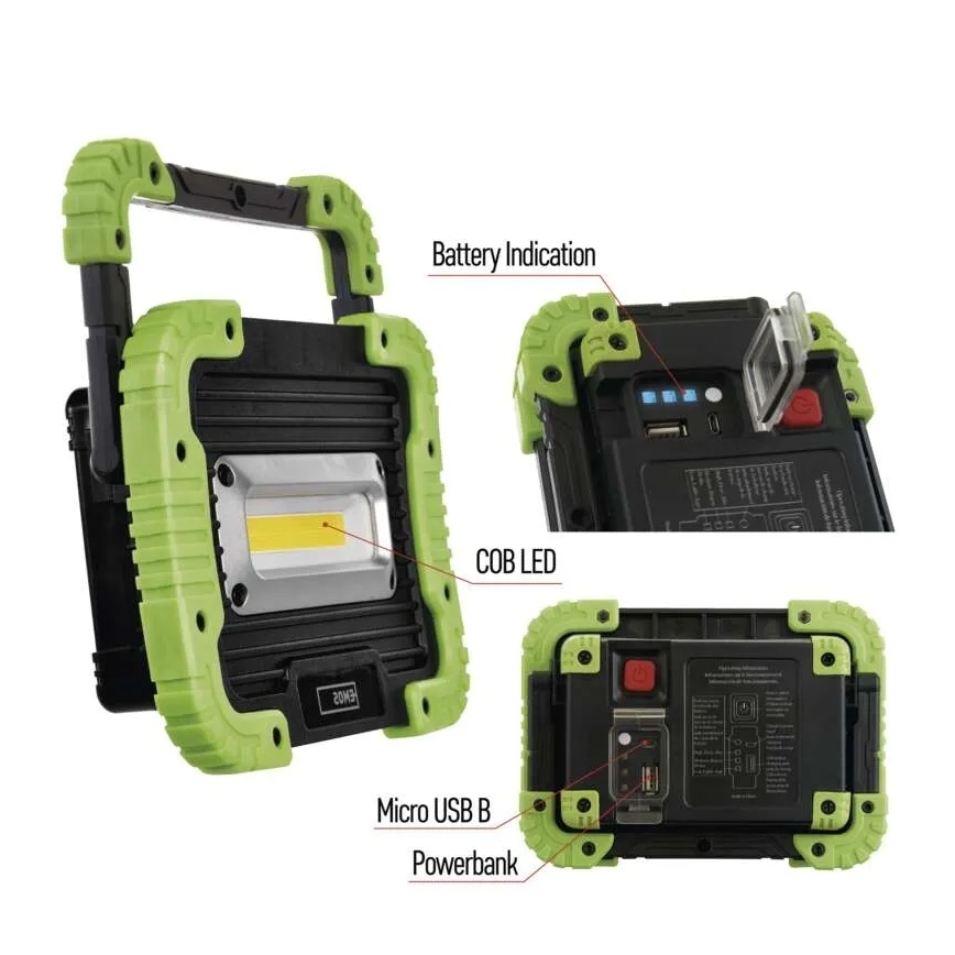 LED COB Įkraunamas Prožektoriaus šviestuvas LED/3,7V 3000 mAh IP44