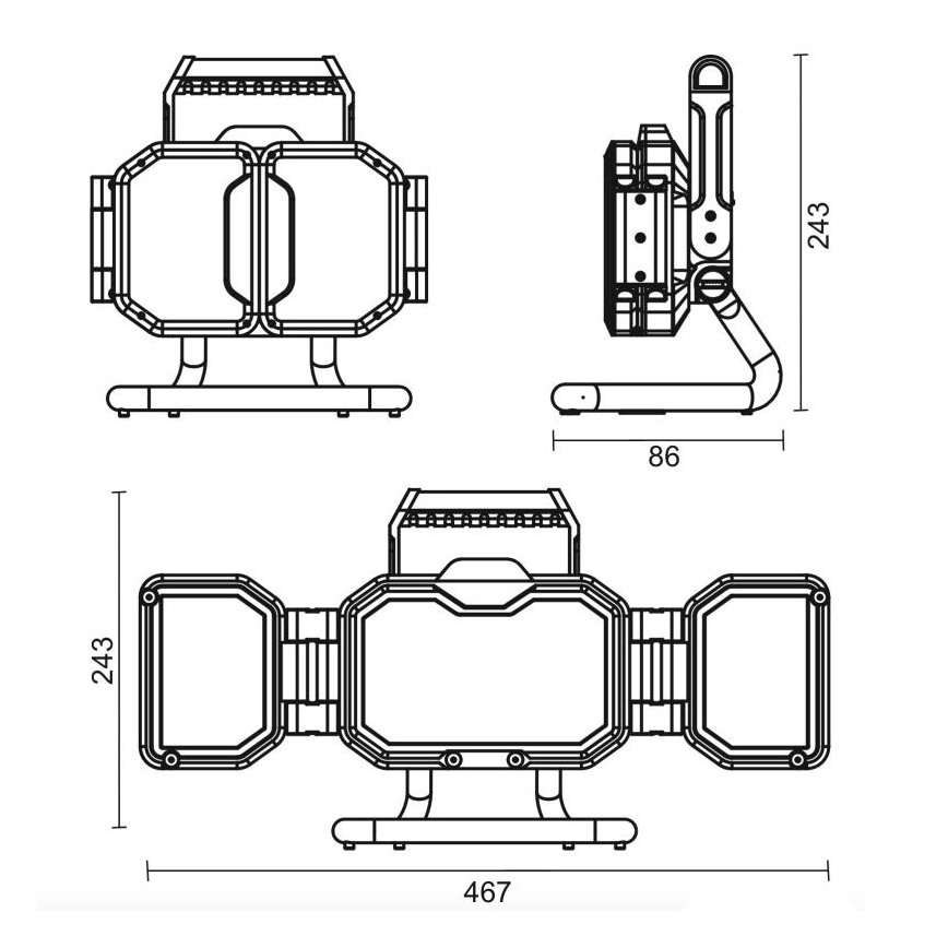 LED darbo šviestuvas su reguliuojamu ryškumu LED/50W/5V 12000 mAh IP54