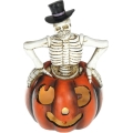 LED Dekoracija HALLOWEEN LED/2xLR44/šilta balta skeletas moliūge derva