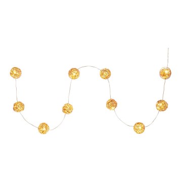 LED dekoracinė girlianda 10xLED/2xAA šiltai balta