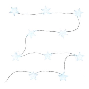 LED dekoratyvinė girlianda su siurbtukais 10xLED/2xAA 1,8m šaltai balta