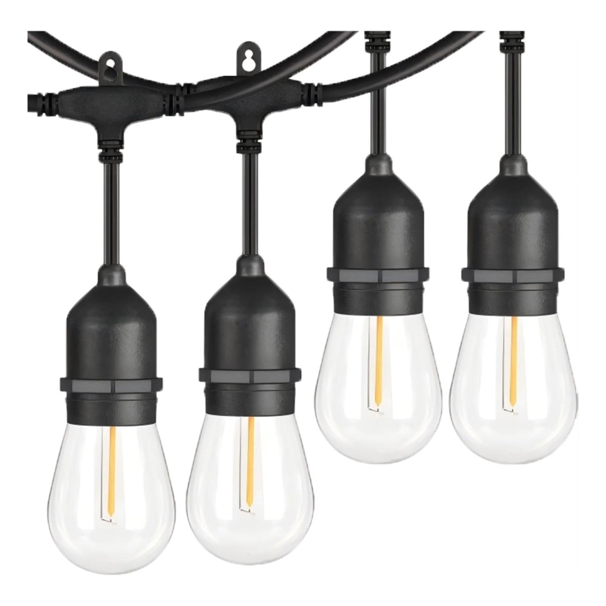 LED Dekoratyvinė lauko girlianda 10xE27/1W/230V 10 m IP65 juoda