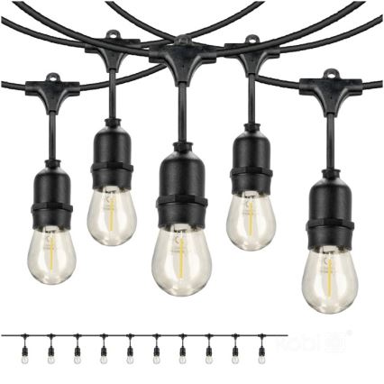 LED Dekoratyvinė lauko girlianda BAJA ST64 10xE27/1W/230V 10,9m IP44 šilta balta