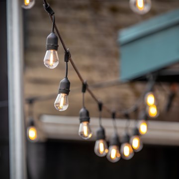 LED Dekoratyvinė lauko girlianda BAJA ST64 15xE27/1W/230V 15,9m IP44 šilta balta