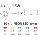 LED Dekoratyvinė lauko girlianda PARTY NEON 7,6 m 10xE27/0,6W/36V IP44