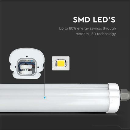 LED Didelio našumo fluorescencinis šviestuvas G-SERIES LED/36W/230V 6400K 120cm IP65