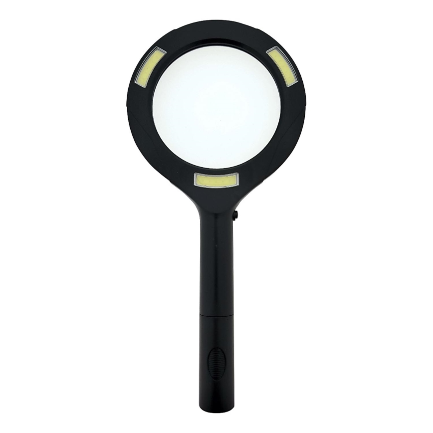 LED didinamasis stiklas 3× padidinimas su LED apšvietimu/3W/2xAA IP22